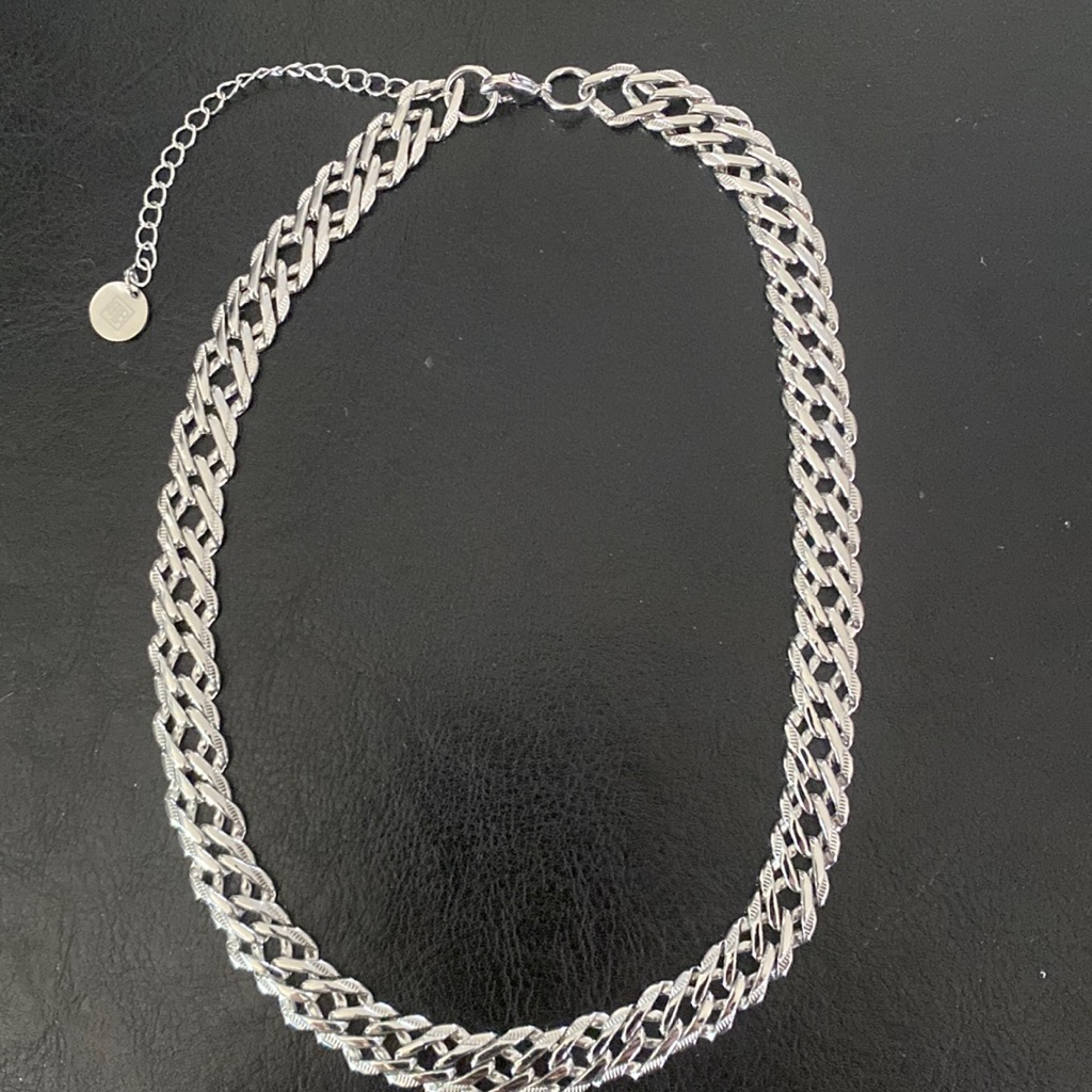 Triple Plated Rhodium 16” Choker With 3 Inch Extender. Nwot